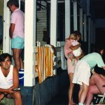 The O’Toole family on the  porch facing the court with the next generation of kids (early 90's)