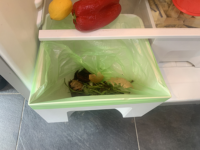Clean, easy, food scrap storage compost method