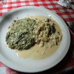 Tilapia with Crab Meat in a Spinach Cream Sauce