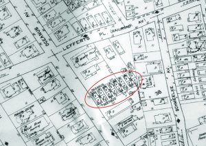EXTRA Beach 91st St. formally Oceanus Ave. Note the 16 bungalows are present - Sandborn Map 1912