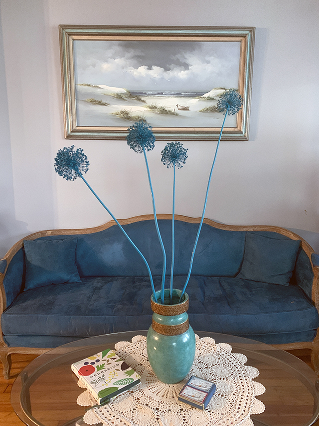 I like the long dramatic shape of this plant and I chose a color that matched my living room!