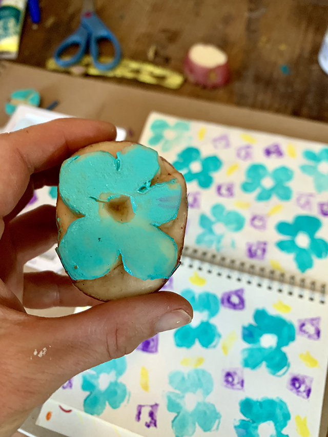 potato stamping art 2