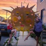 Artist Carolin Wood (left) with Co-Producer Robert Bryn.  Photo courtesy of Carolin Wood