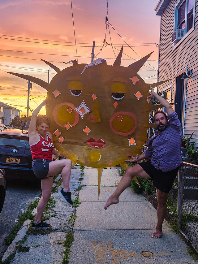 Artist Carolin Wood (left) with Co-Producer Robert Bryn. Photo courtesy of Carolin Wood