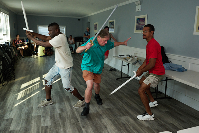 Rehearsal in action! Josh Armstrong (left), Eric Dahl (center), Steve Hyltons (Right)